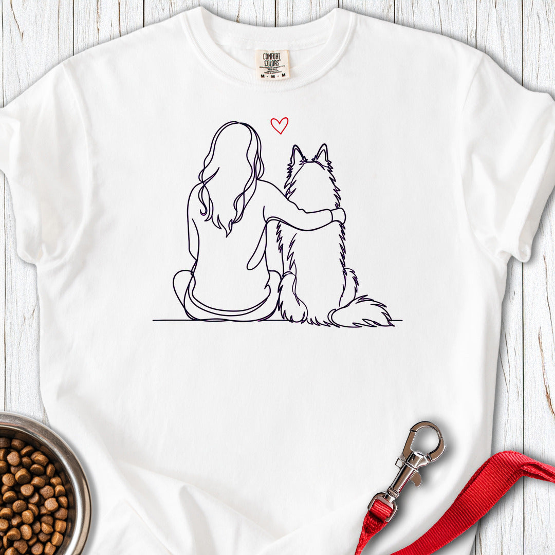 Belgian Tervuren Hug Premium Tee — White
