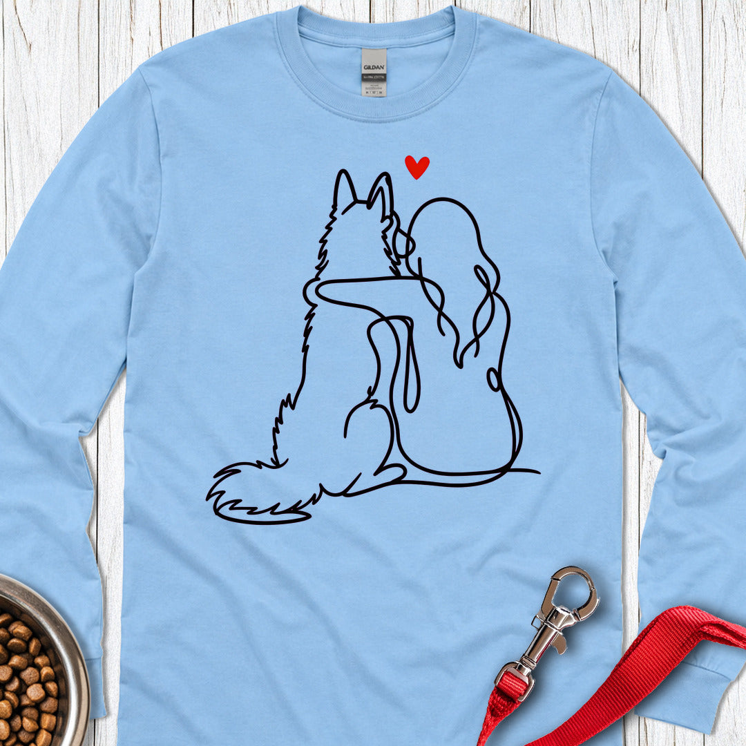Belgian Tervuren Lineart Long Sleeve — Carolina Blue