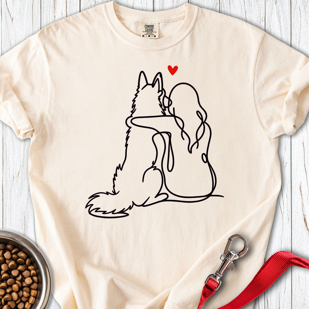 Belgian Tervuren Lineart Premium Tee — Ivory