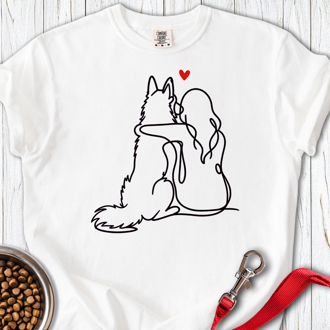 Belgian Tervuren Lineart Premium Tee — White