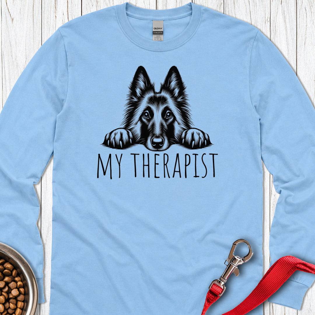 Belgian Tervuren My Therapist Long Sleeve — Carolina Blue