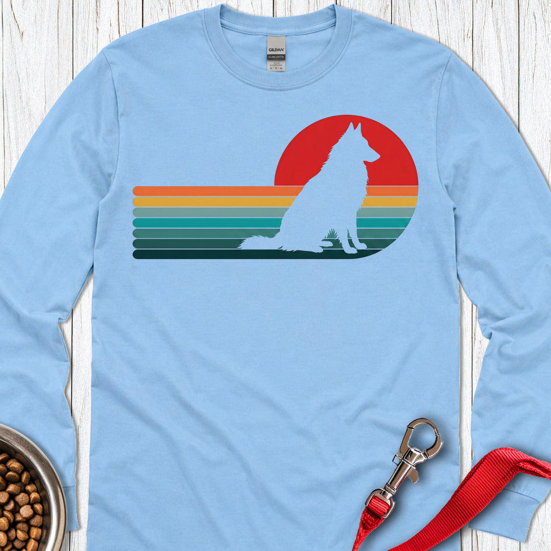 Belgian Tervuren Retro Sunset Long Sleeve — Carolina Blue