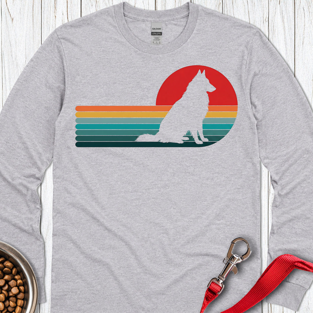 Belgian Tervuren Retro Sunset Long Sleeve — Sport Grey