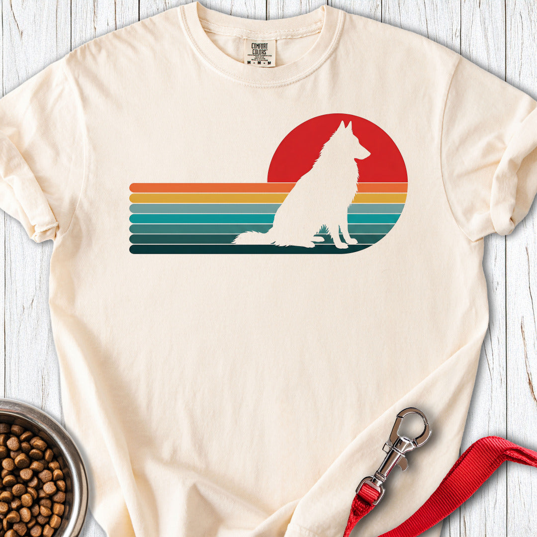 Belgian Tervuren Retro Sunset Premium Tee — Ivory