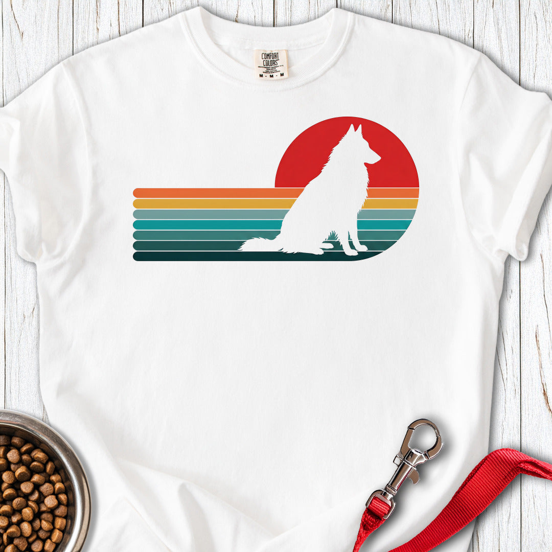 Belgian Tervuren Retro Sunset Premium Tee — White