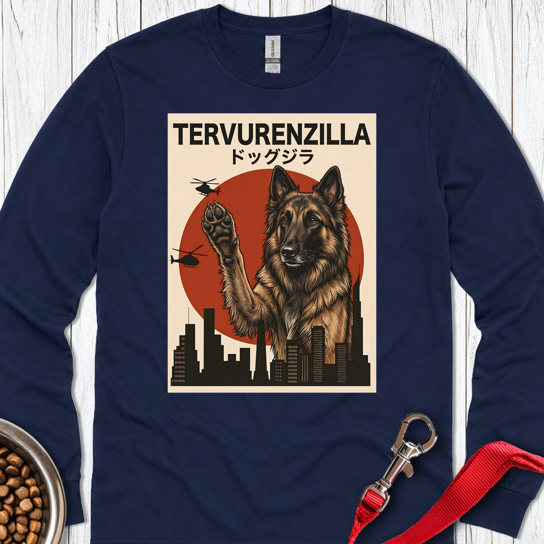 Belgian Tervuren Tervurenzilla Long Sleeve — Navy