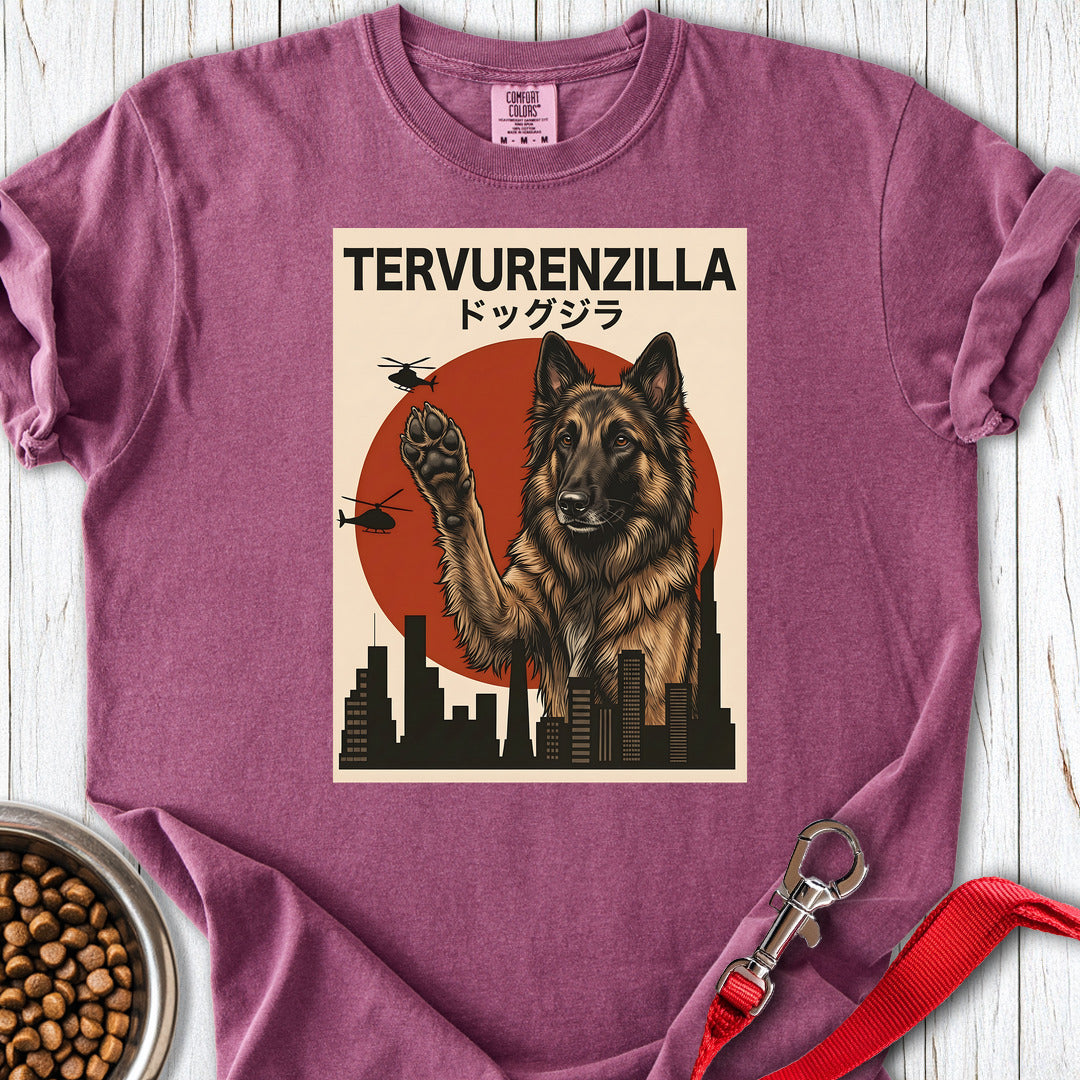 Belgian Tervuren Tervurenzilla Premium Tee — Berry