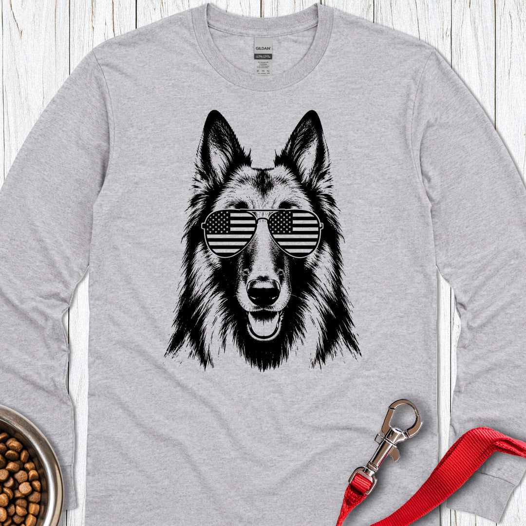 Belgian Tervuren USA Long Sleeve — Sport Grey