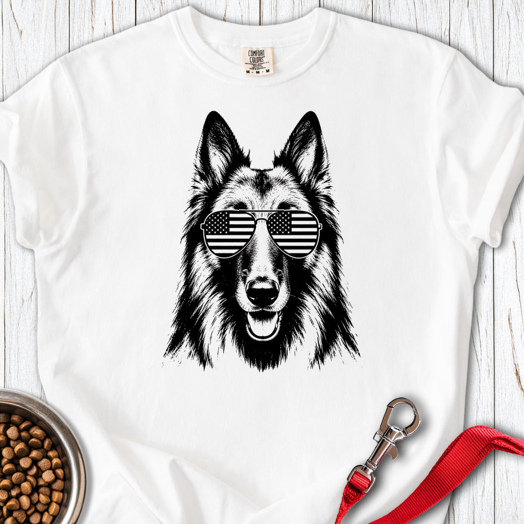 Belgian Tervuren USA Premium Tee — White