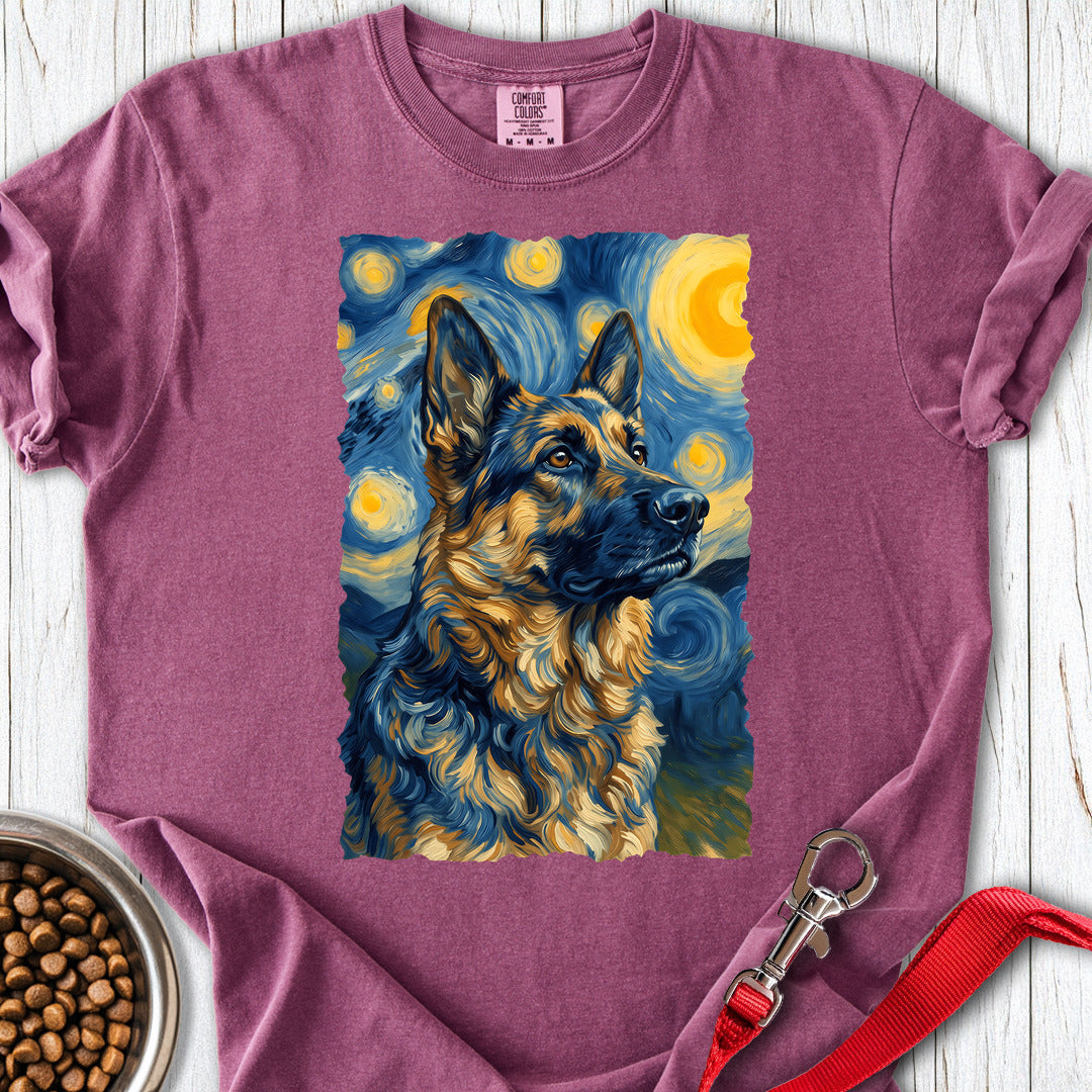 Belgian Tervuren Van Gogh Premium Tee — Berry