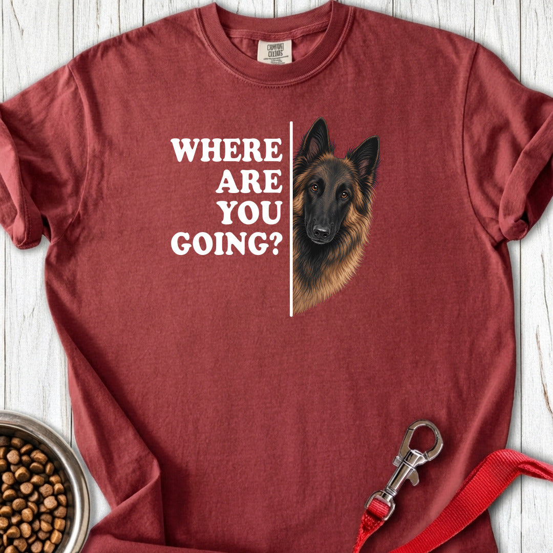 Belgian Tervuren Where Are You Going Premium Tee — Brick