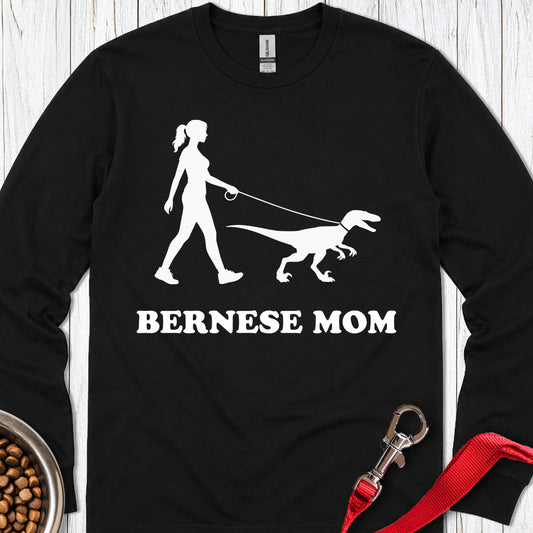 Bernese  Mom Velociraptor Long Sleeve — Black
