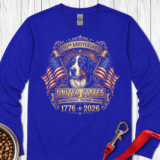 Bernese Mountain Dog 250 Years USA Long Sleeve — Royal