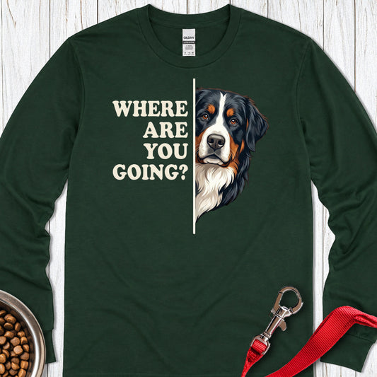 Bernese Mountain Dog Alert Long Sleeve — Forest Green