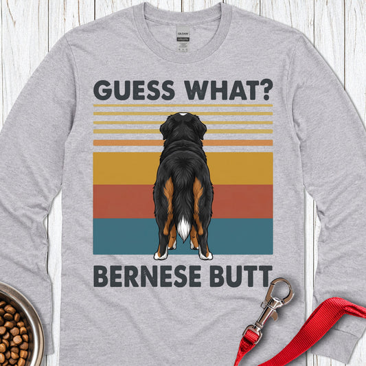 Bernese Mountain Dog Butt Long Sleeve — Sport Grey