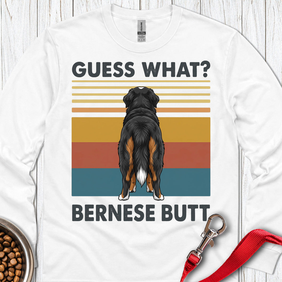 Bernese Mountain Dog Butt Long Sleeve — White