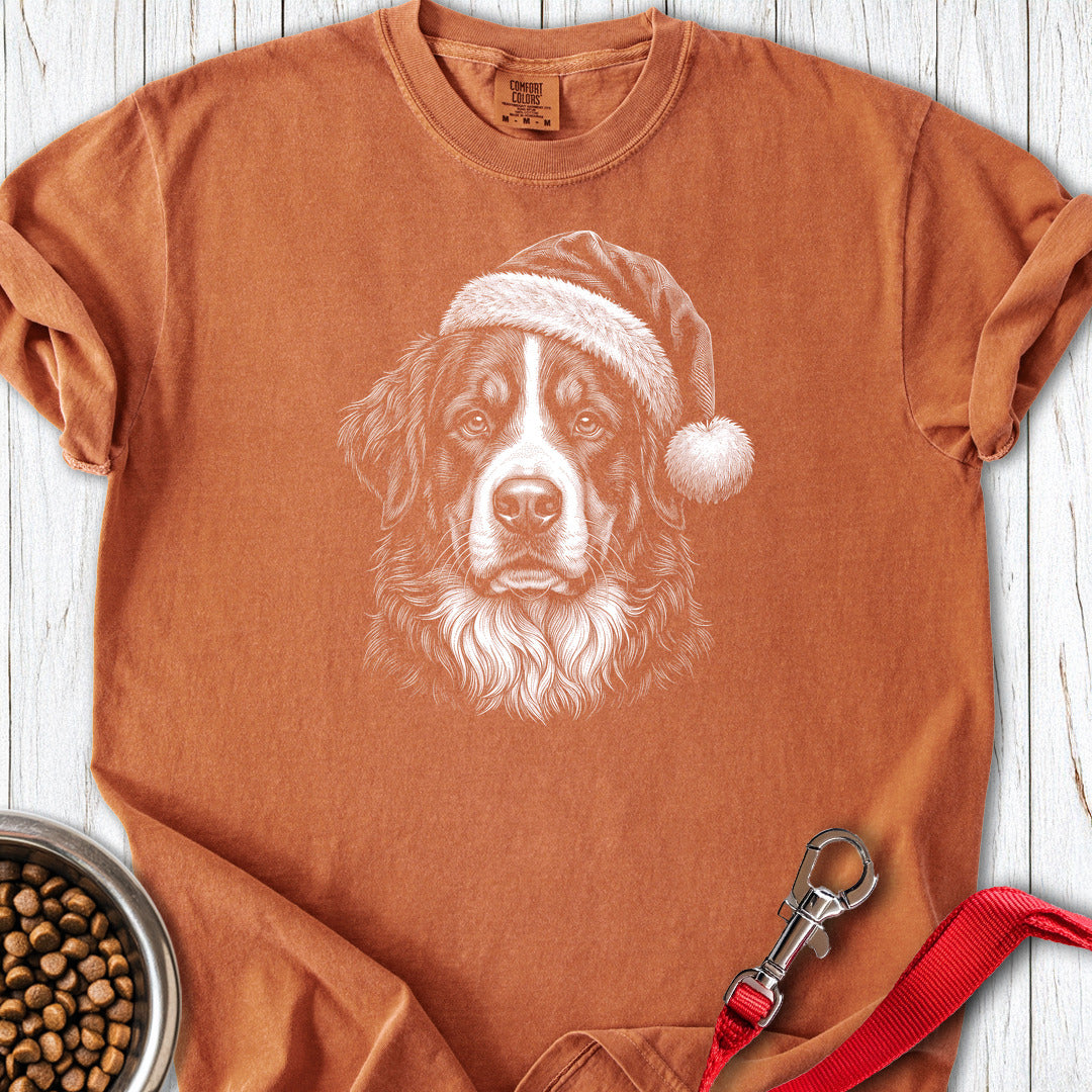 Bernese Mountain Dog Christmas Santa Hat Premium Tee Yam