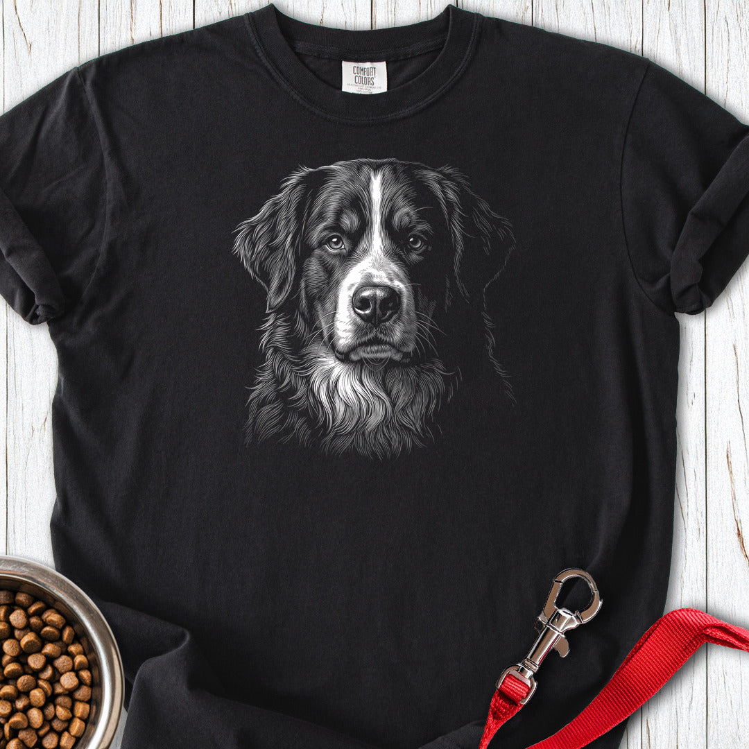 Bernese Mountain Dog Engraved Premium Tee — Black