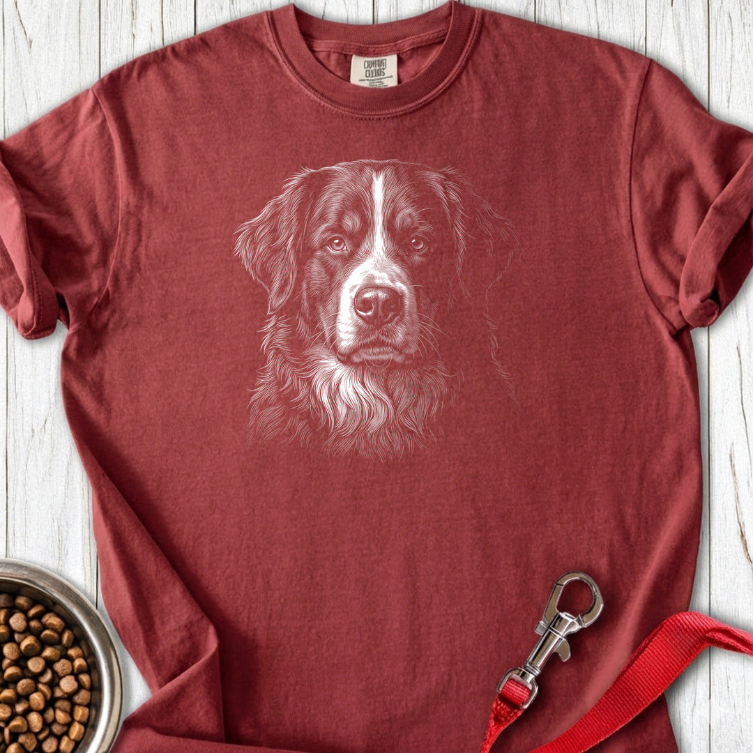 Bernese Mountain Dog Engraved Premium Tee — Brick