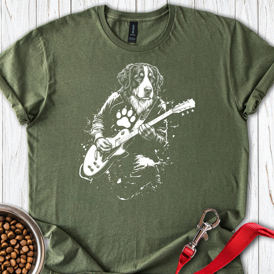 Bernese Mountain Dog Guitar Military Green