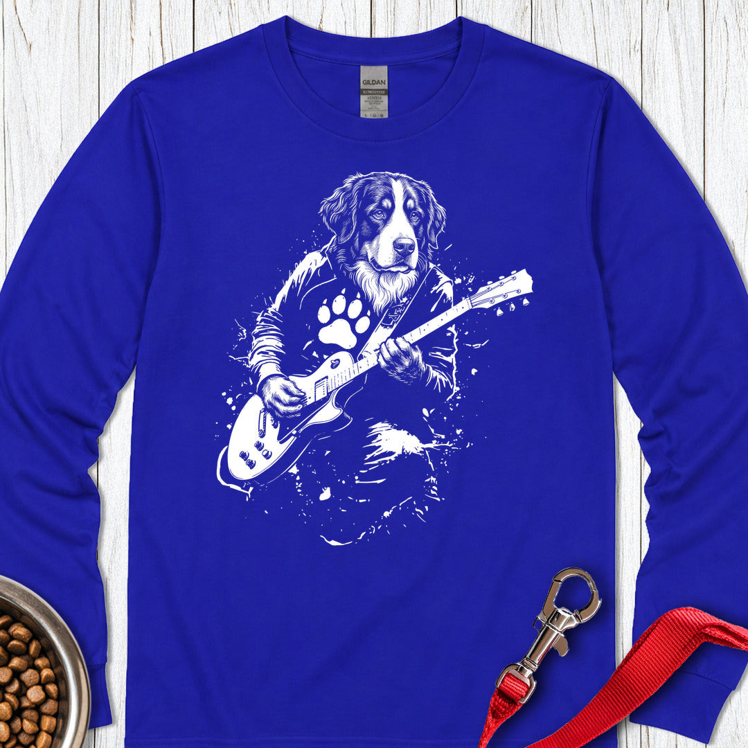 Bernese Mountain Dog Guitar Long Sleeve — Royal