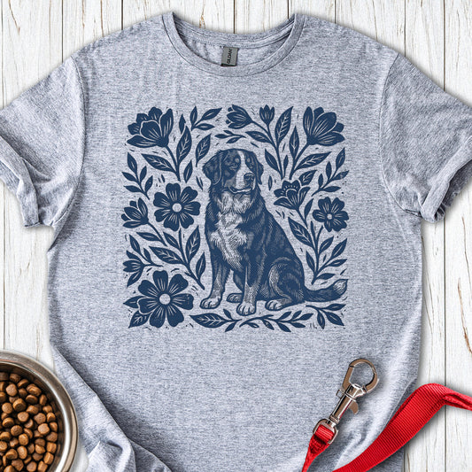 Bernese Mountain Dog Linocut Sport Grey
