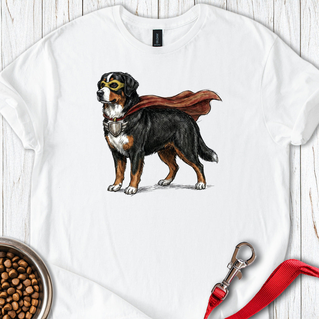 Bernese Mountain Dog Superhero White