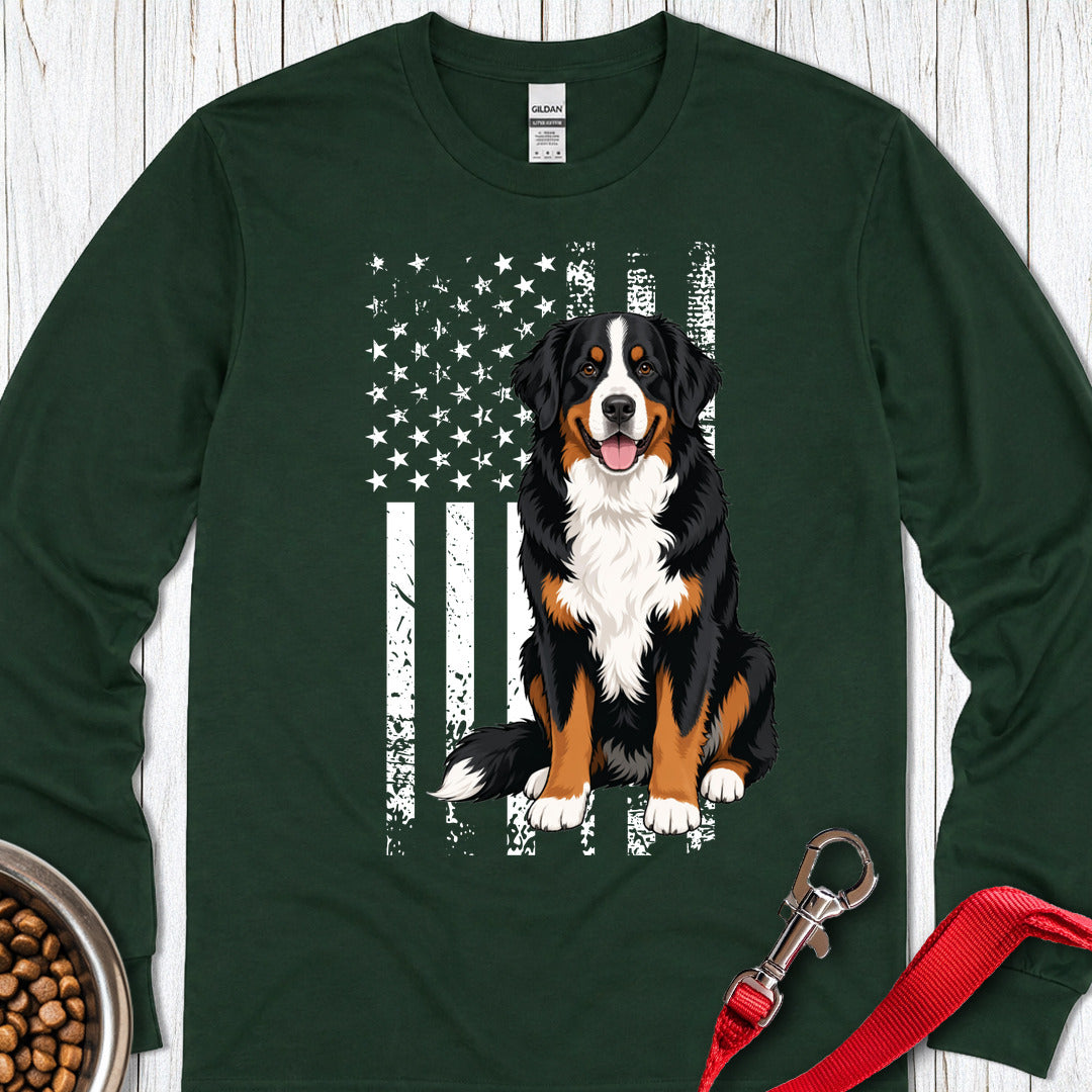 Bernese Mountain Dog USA Long Sleeve — Forest Green