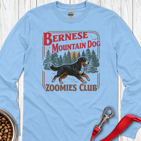 Bernese Mountain Dog Zoomies Long Sleeve — Carolina Blue