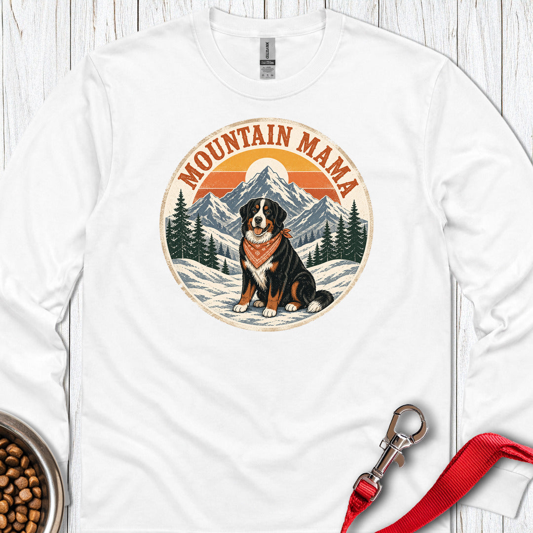 Bernese Mountain Mama Long Sleeve — White