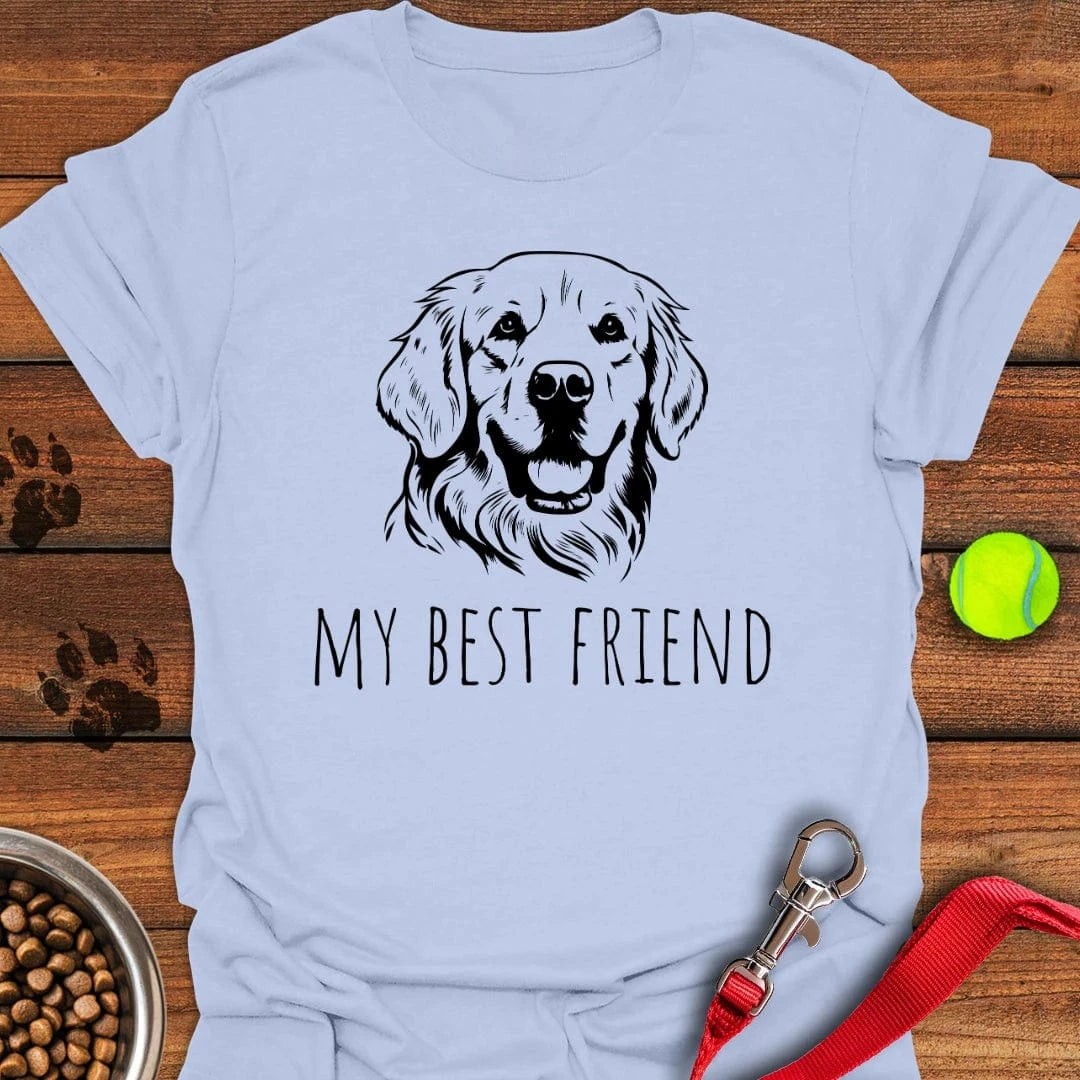 Golden Retriever Best Friend T-Shirt Light Blue