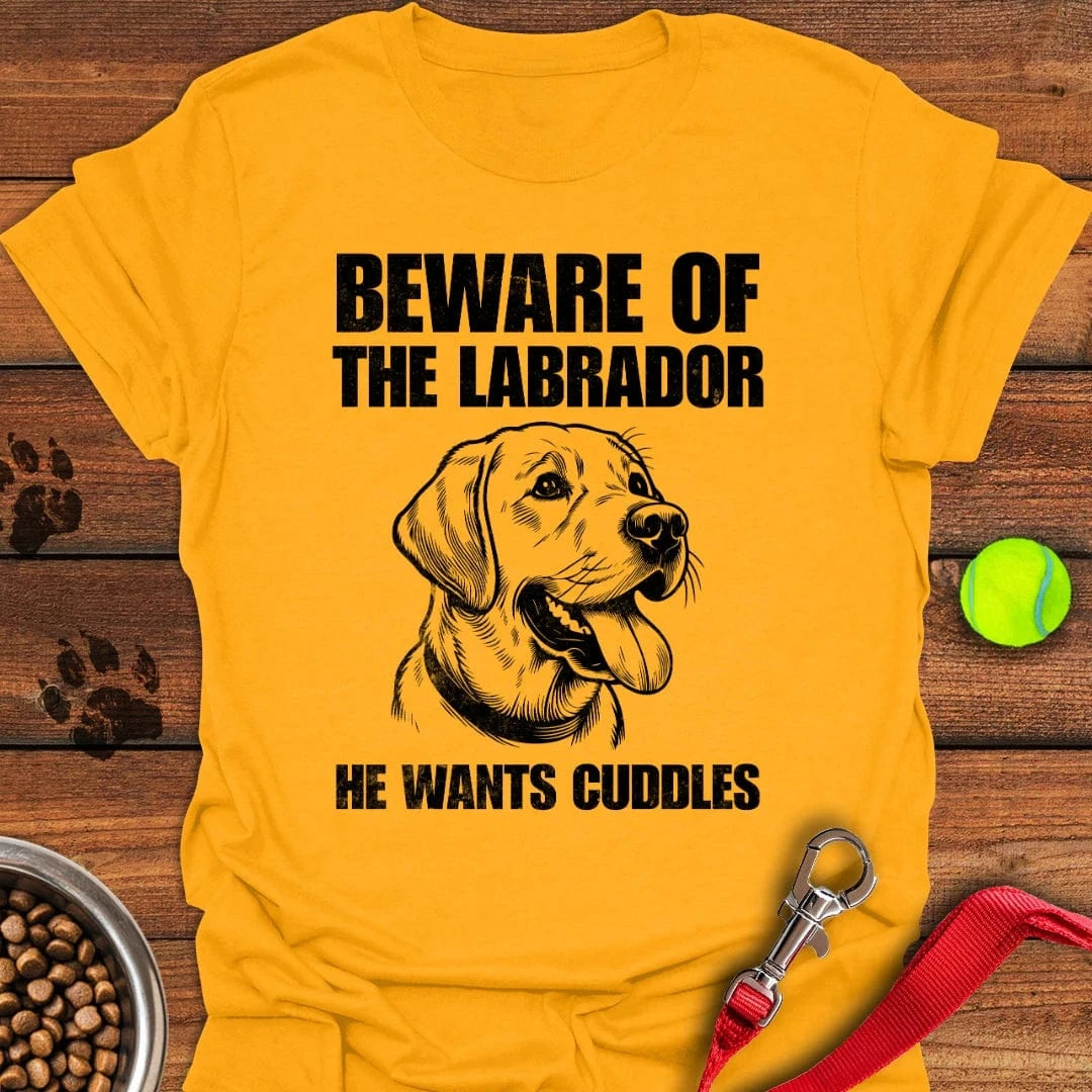 Beware of the Labrador T-Shirt Gold