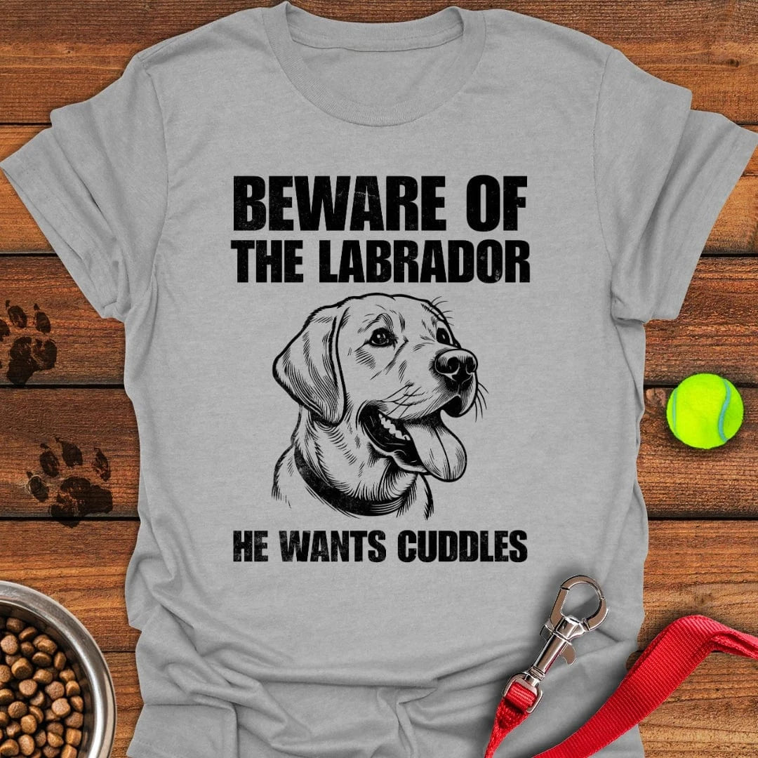 Beware of the Labrador T-Shirt Sport Grey