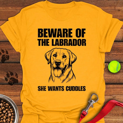Beware of the Labrador T-Shirt Gold