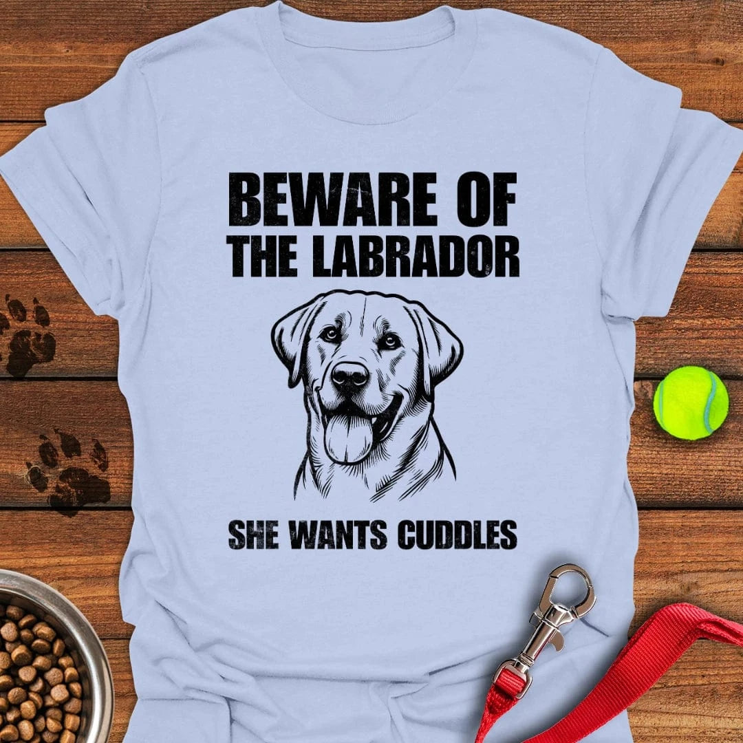 Beware of the Labrador T-Shirt Light Blue