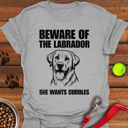 Beware of the Labrador T-Shirt Sport Grey