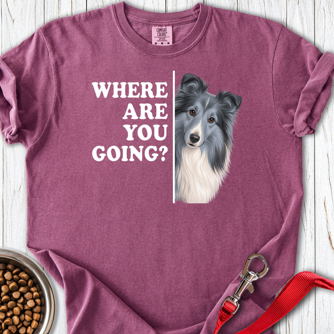 Bi Blue Shetland Sheepdog Where Are You Going Premium Tee Berry