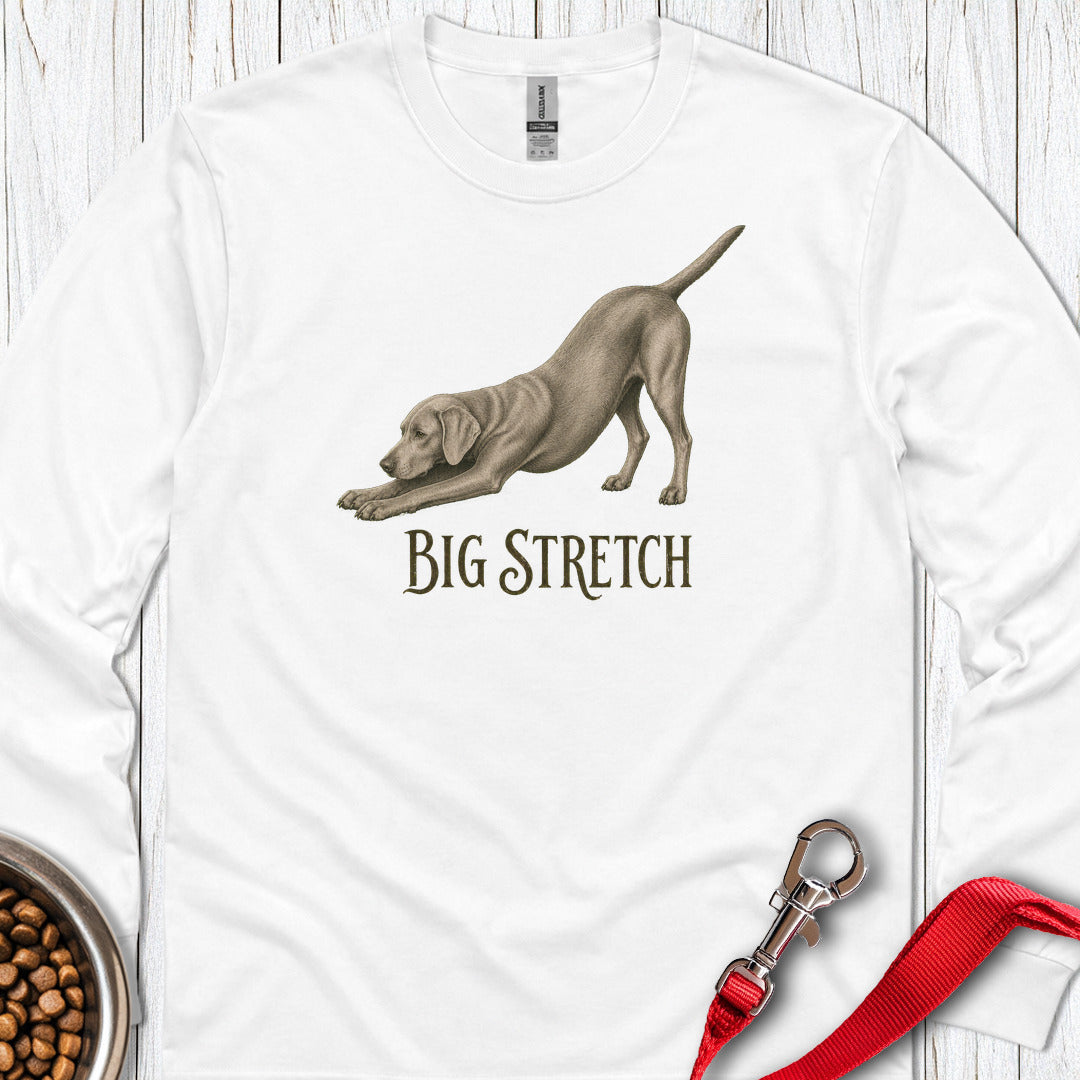 Big Stretch Weimaraner Long Sleeve — White