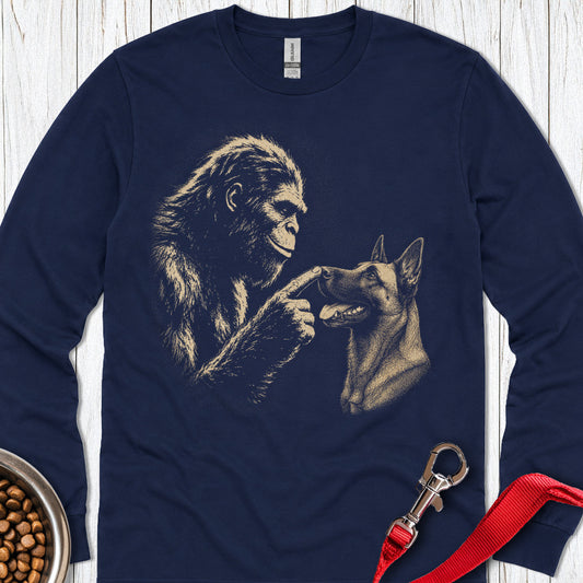 Bigfoot Belgian Malinois Long Sleeve — Navy