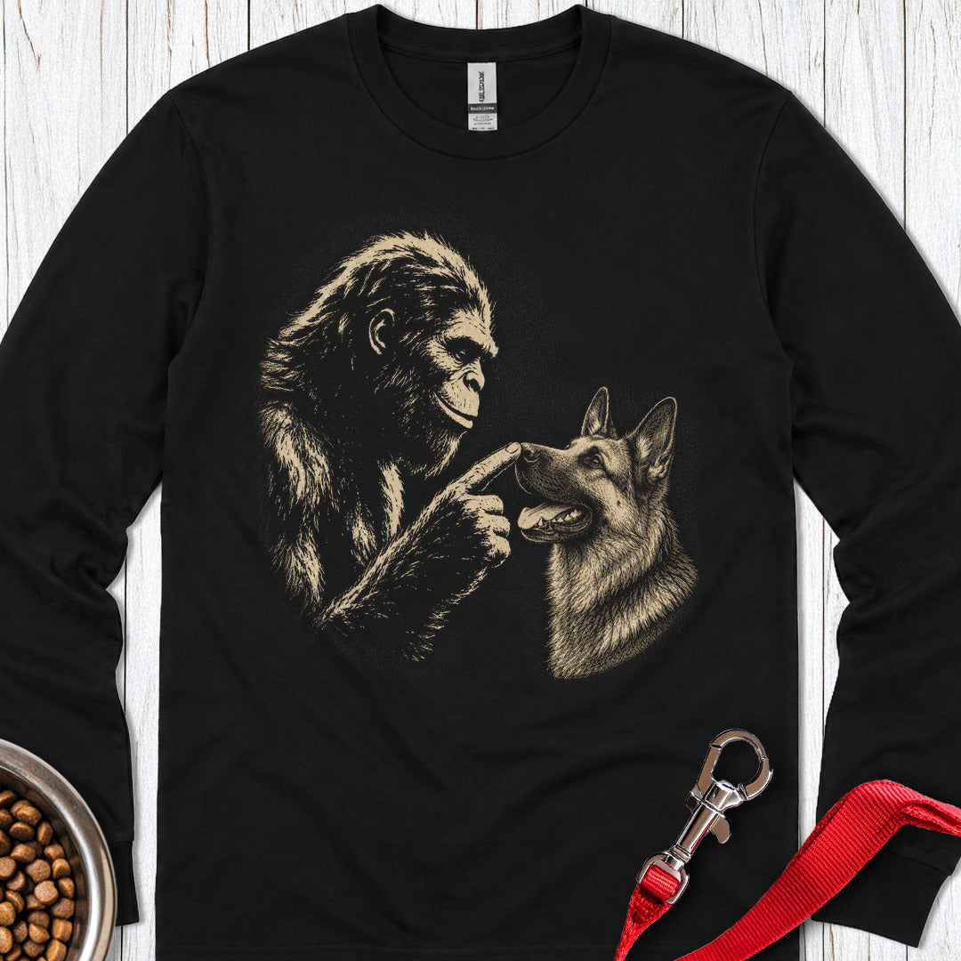 Bigfoot German Shepherd Boop Long Sleeve — Black