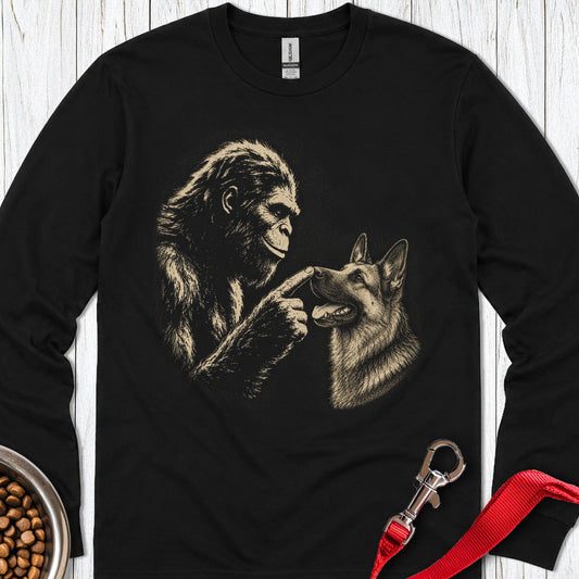 Bigfoot German Shepherd Boop Long Sleeve — Black