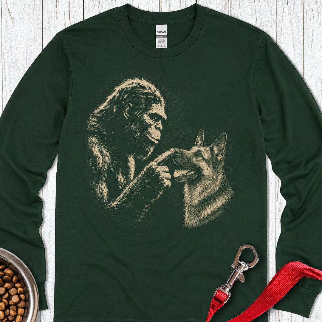 Bigfoot German Shepherd Boop Long Sleeve — Forest Green