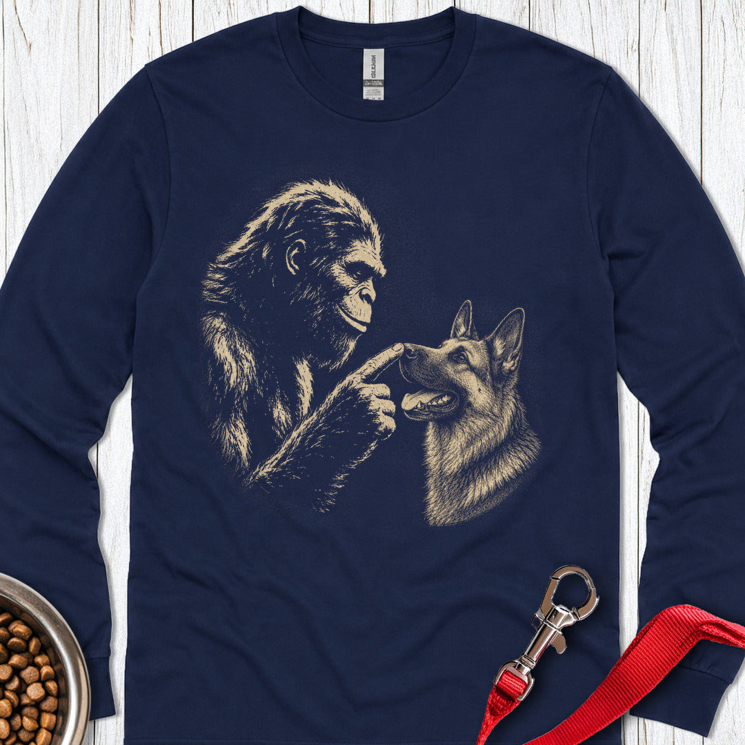 Bigfoot German Shepherd Boop Long Sleeve — Navy