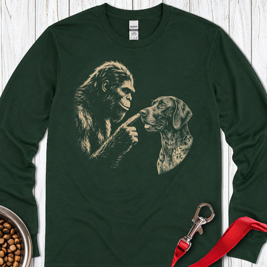 Bigfoot German Shorthaired Pointer Long Sleeve — Forest Green