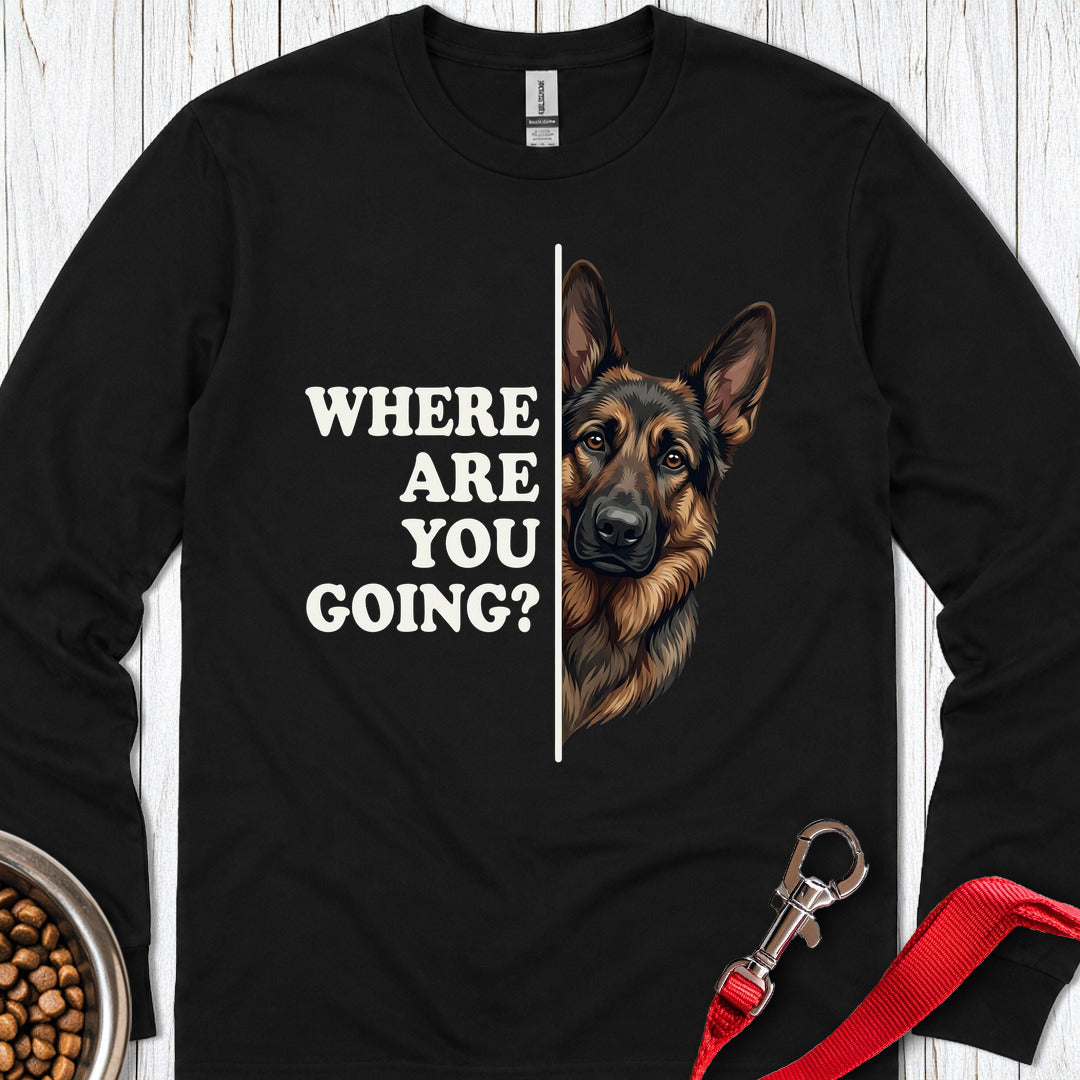 Black and Tan GSD Following Long Sleeve — Black