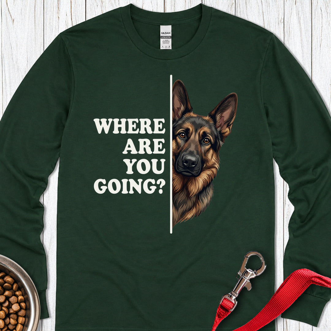 Black and Tan GSD Following Long Sleeve — Forest Green