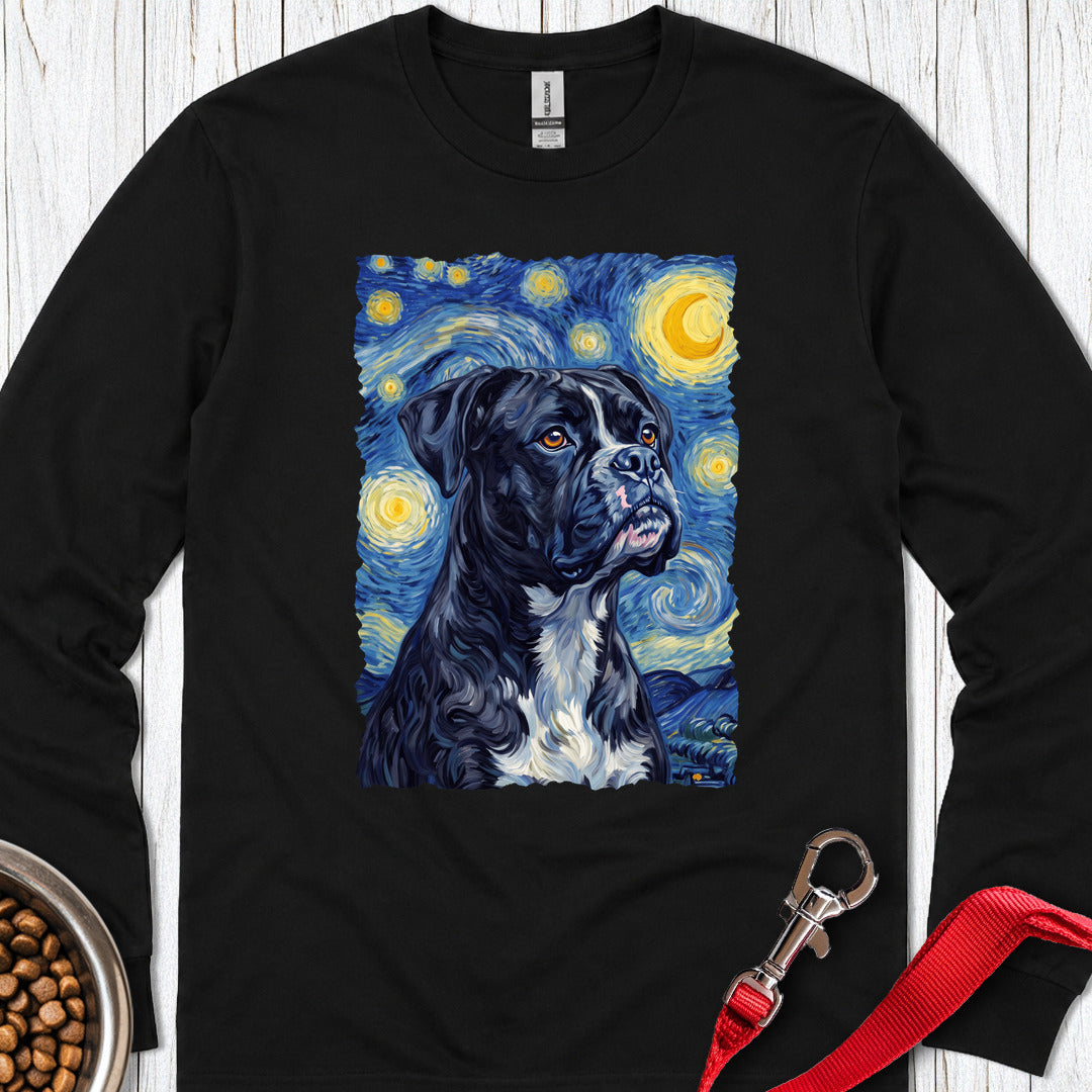 Black Boxer Van Gogh Long Sleeve Black