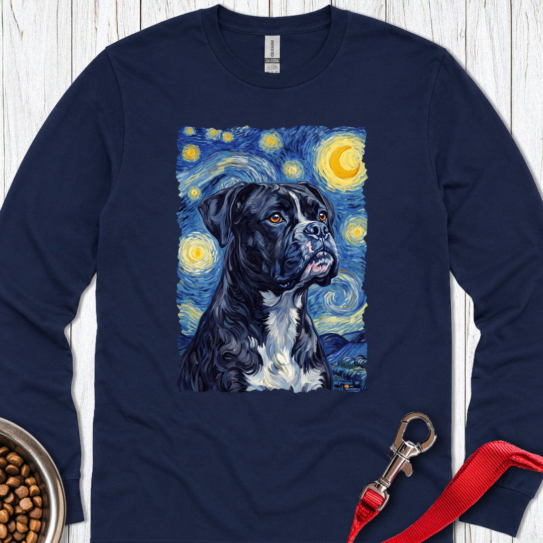 Black Boxer Van Gogh Long Sleeve Navy