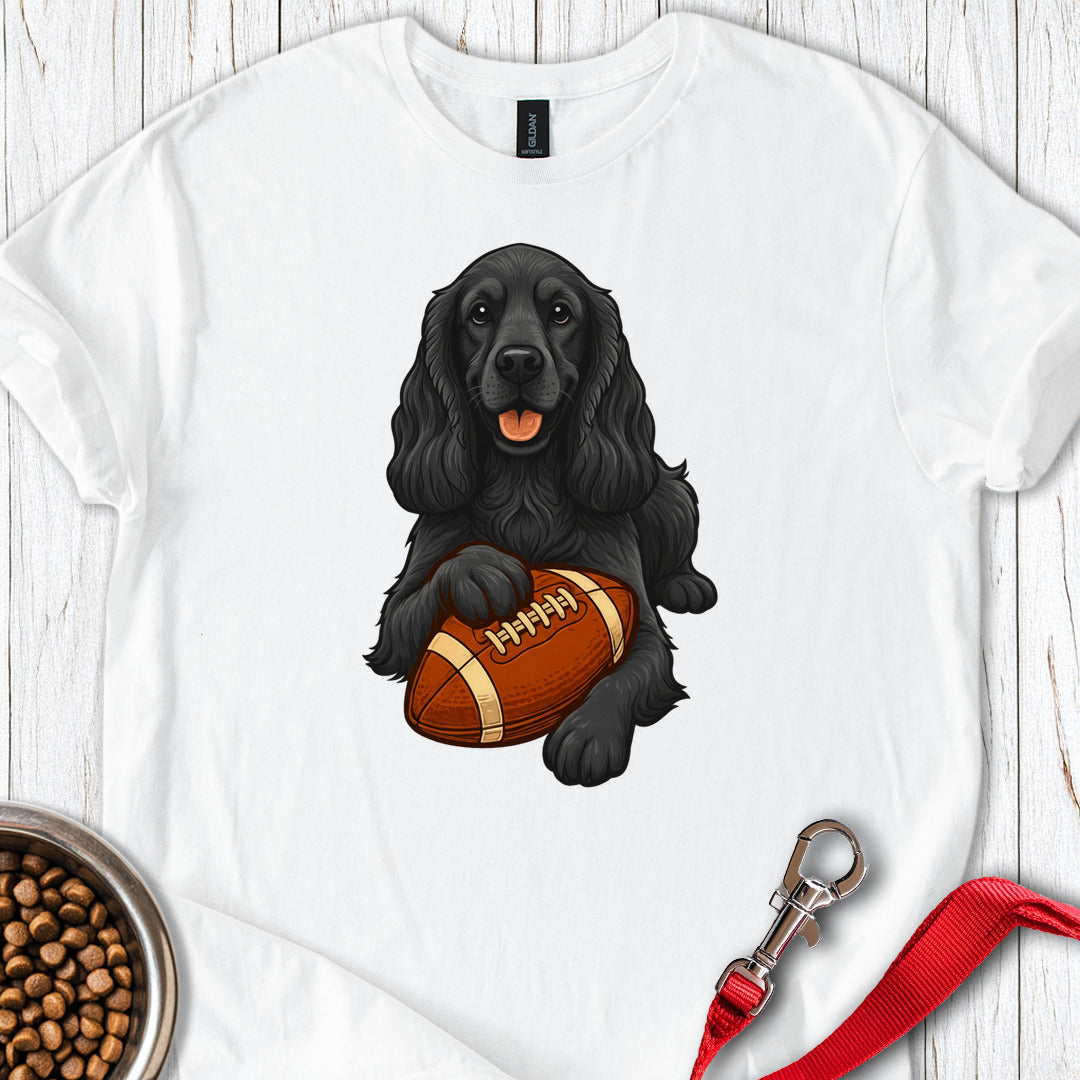 Black Cocker Spaniel Football White