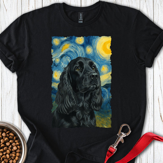 Black Cocker Spaniel Starry Night Black
